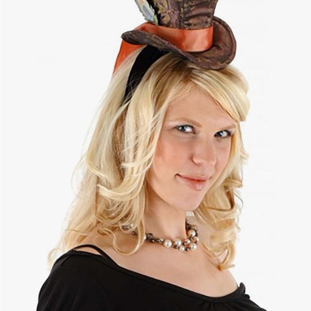 Disney Brown and Orange Mini Top Hat Headband